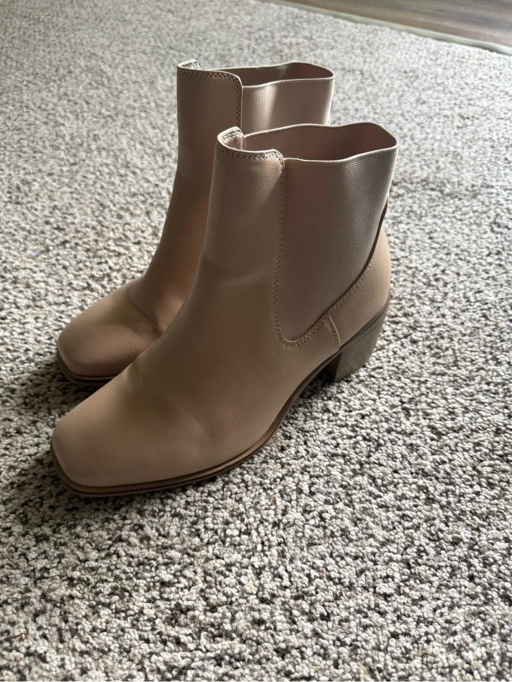 Women’s Ankle Boots in Nude Beige – Classic Chelsea Heel